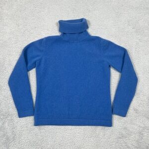 Sutton Studio Blue 100% Cashmere Turtleneck Sweater | Women's Size Small Soft